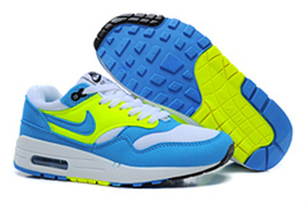 Air Max 87 Nouvelles Chaussures Femmes Blanc Jaune Bleu